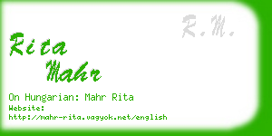 rita mahr business card